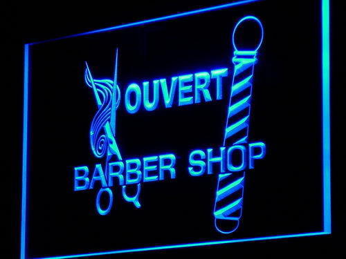 OUVERT Barber Shop LED Sign